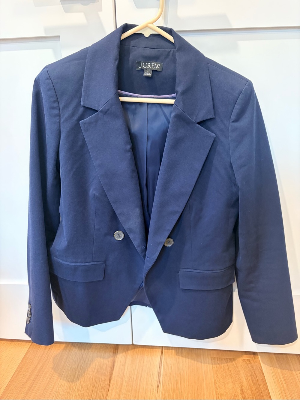 J. Crew devon blazer in bi-stretch cotton navy size 4